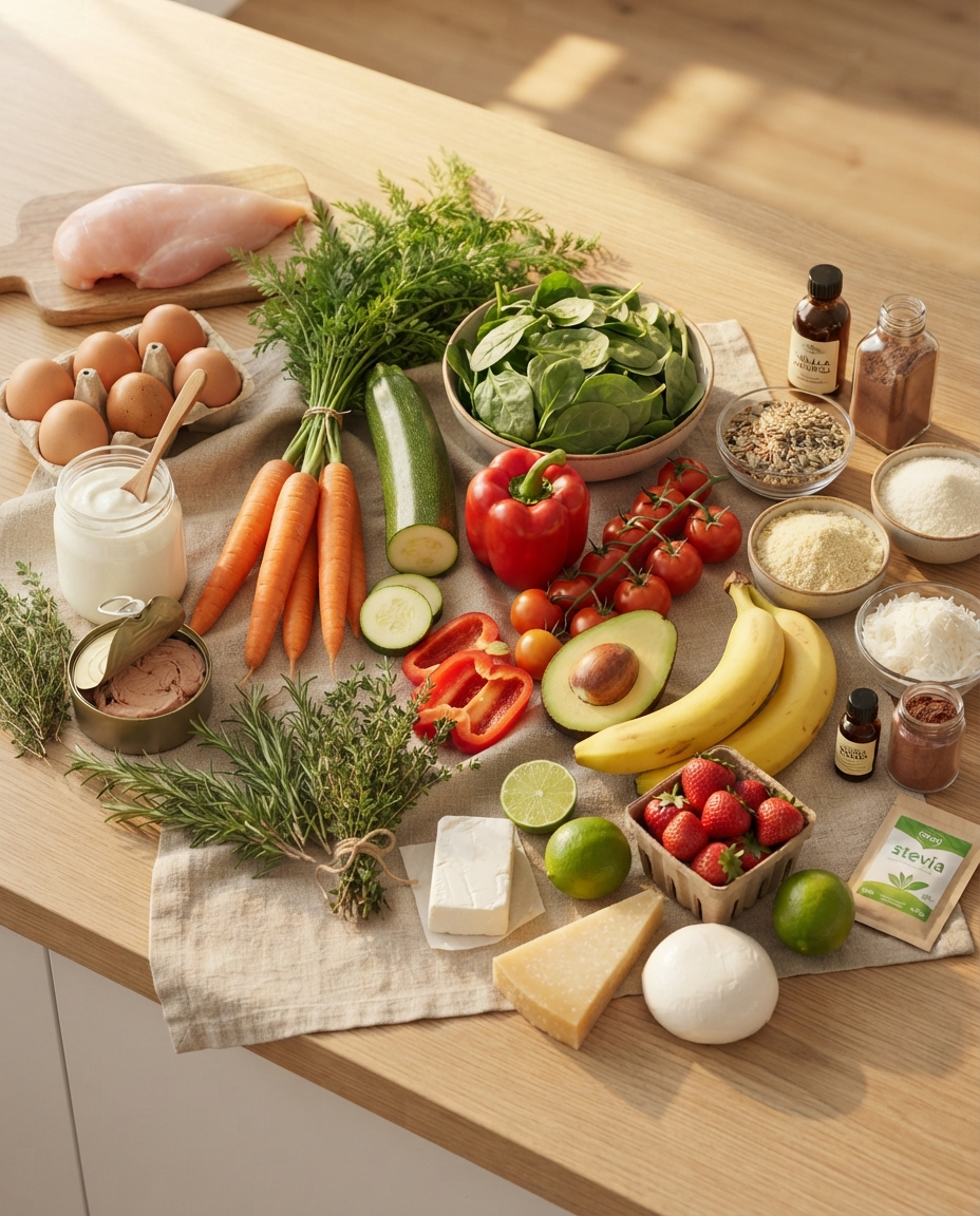 Ingredientes saludables variados