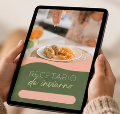 Recetario de postres saludables en tablet